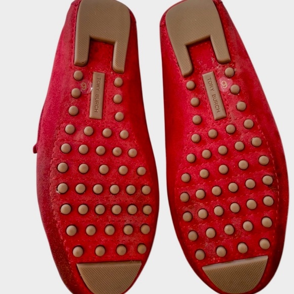Tory Burch Red Loafers with Gold Accent - Picture 2 of 2